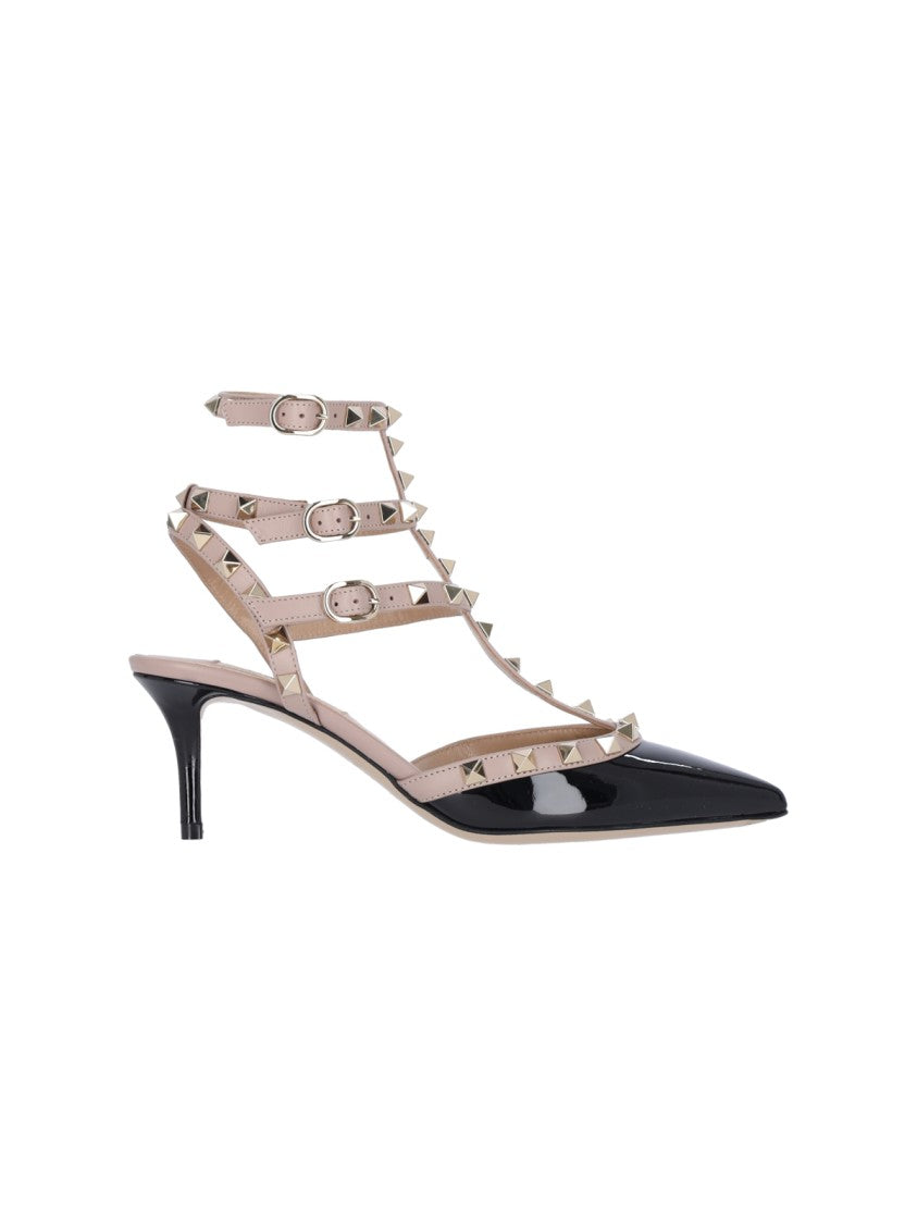 Valentino Garavani Pointed-Toe Slingback Pump With Metallic Pyramid Studs