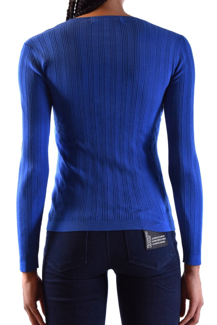 Diane Von Furstenberg Ribbed Fitted Long-Sleeved Top Square Neckline