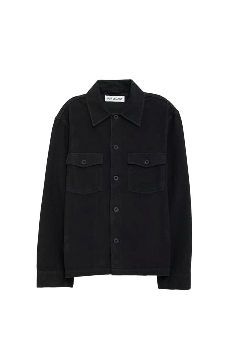 Our Legacy Minimalist Black Long-Sleeve Shirt With Classic Collar