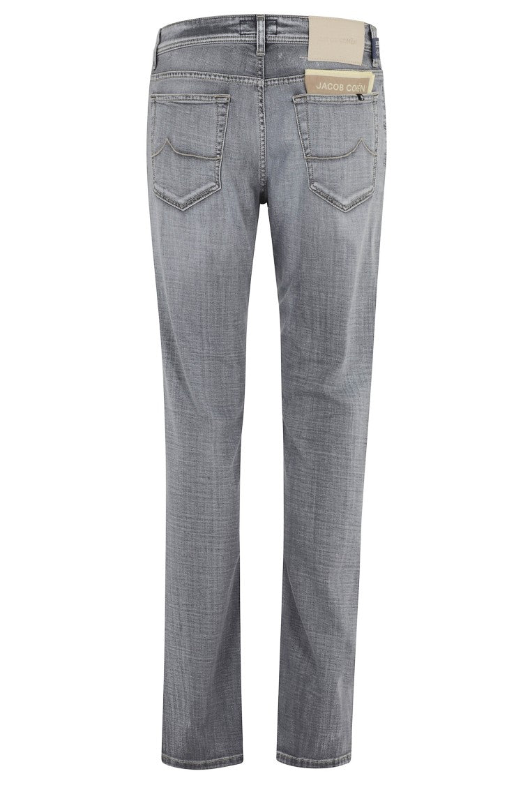 Jacob Cohen Vintage Gray Bard Five-Pocket Cotton-Blend Jeans