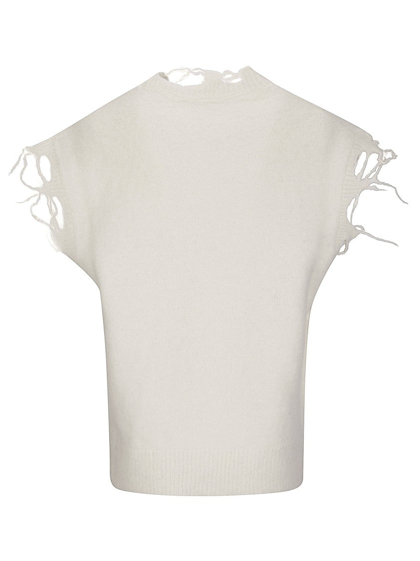 Haikure Distressed Sleeveless Sweater