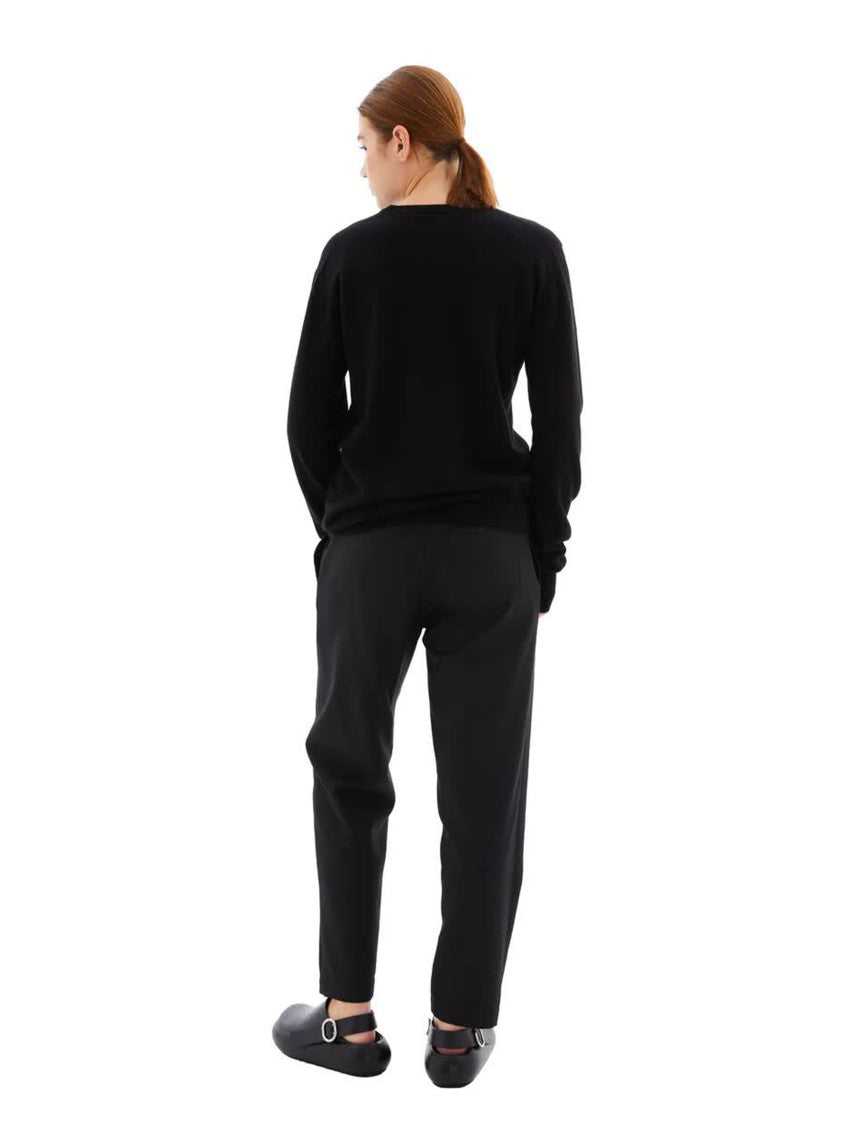 Jil Sander Black Cashmere Crew Neck Sweater