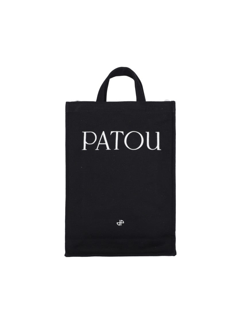 Patou Vertical Logo Tote Bag – Black