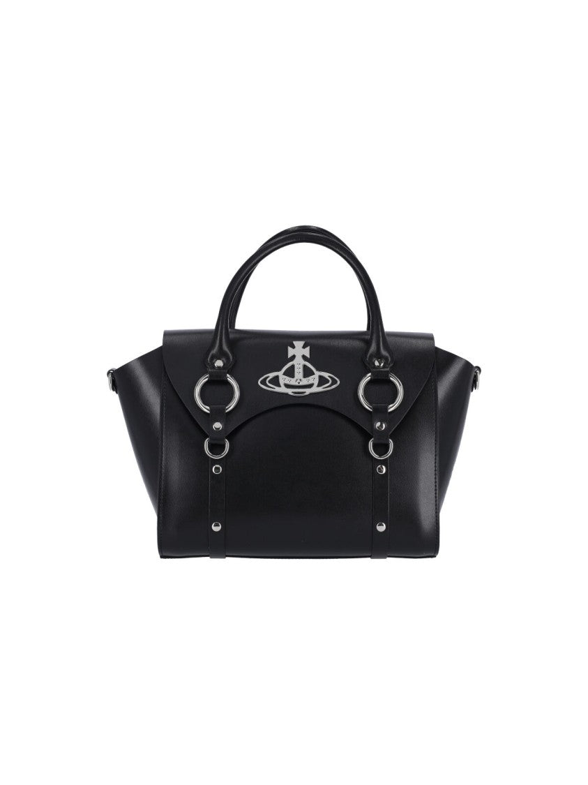 Vivienne Westwood Structured Black Bag With Dual Top Handles