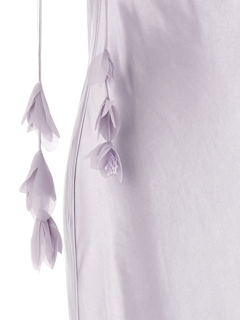 Self-Portrait 'Lilac Satin Flower Maxi' Dress