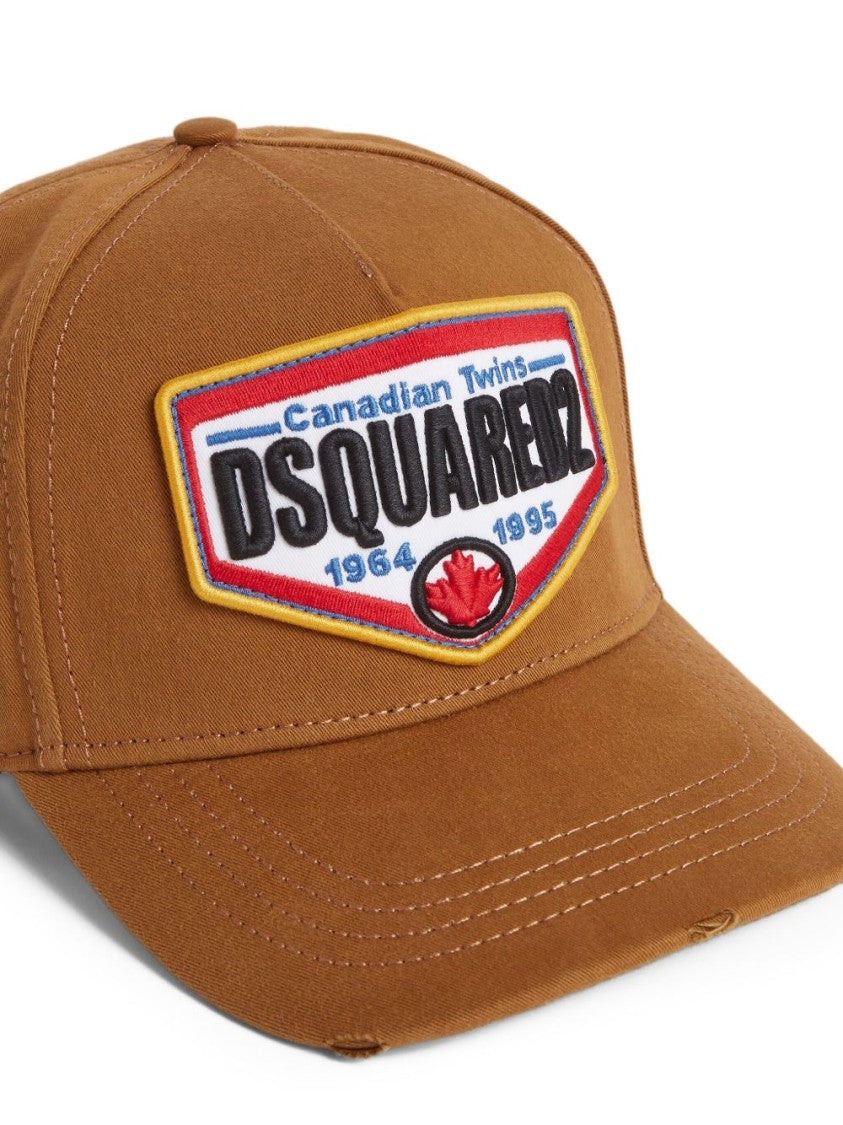 Dsquared2 Brown Cap With Embroidered Logo Patch