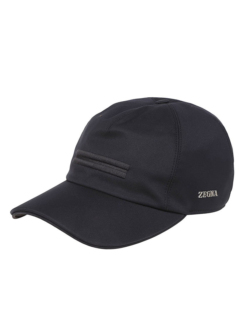 Zegna Motorin Lined Structured Black Polyester Hat