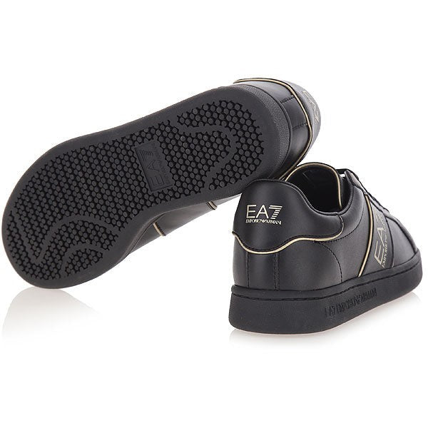 Emporio Armani Black Round Toe Sneakers