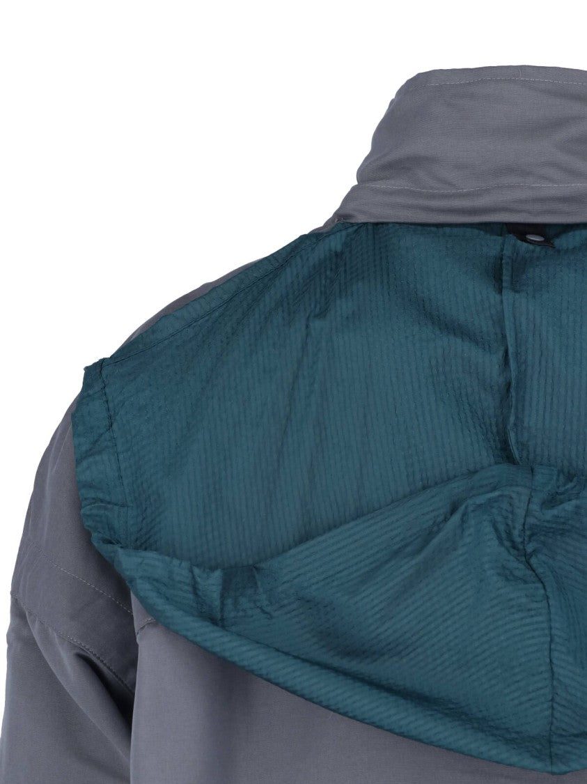 Adidas Oversized Grey Jacket With High Collar And Customizable Fit