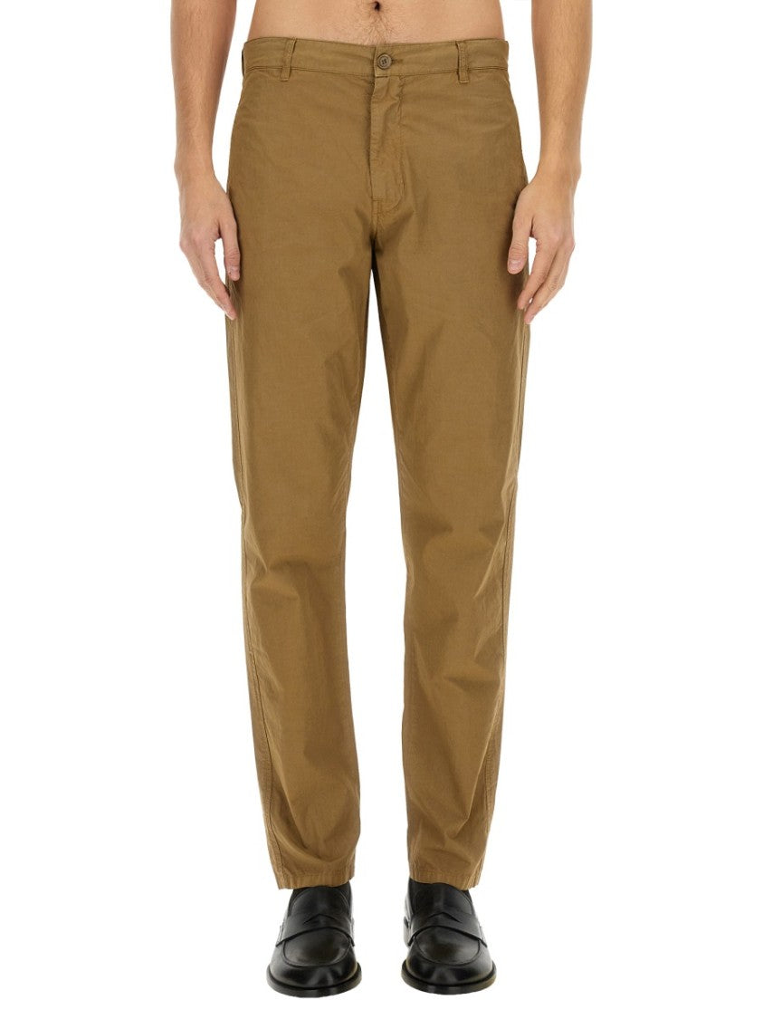 Aspesi Relaxed-Fit Brown Chino Pants With Subtle Sheen