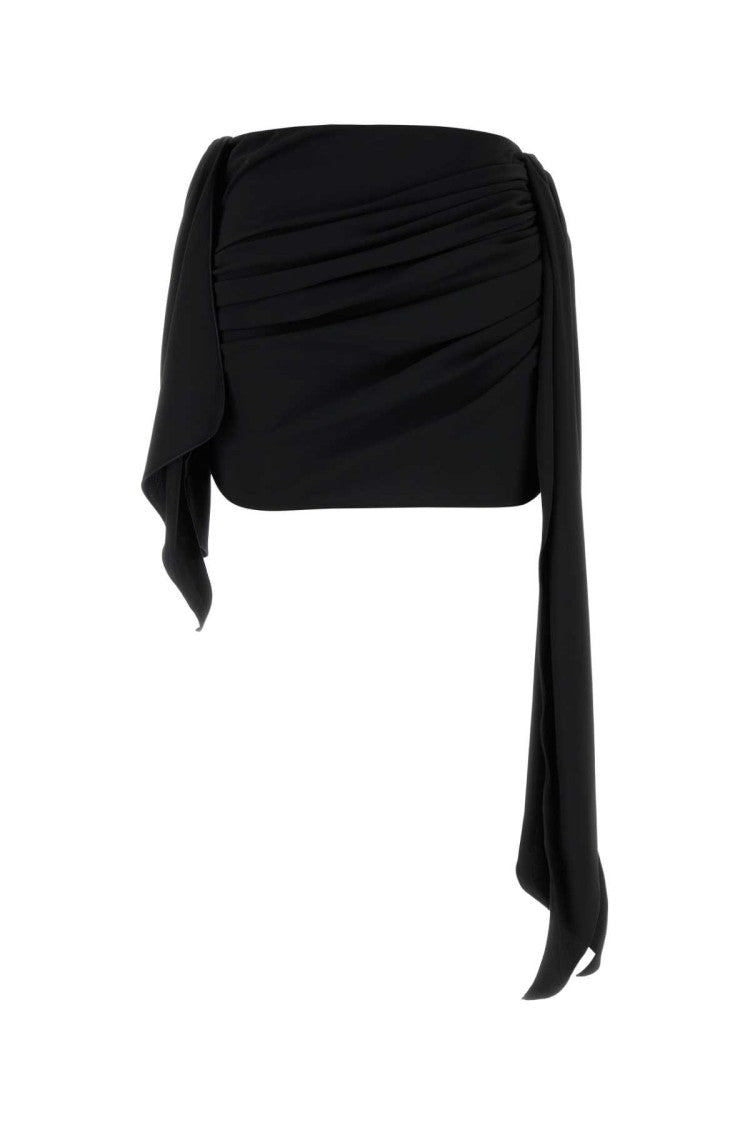 The Attico Black Crepe Mini Skirt