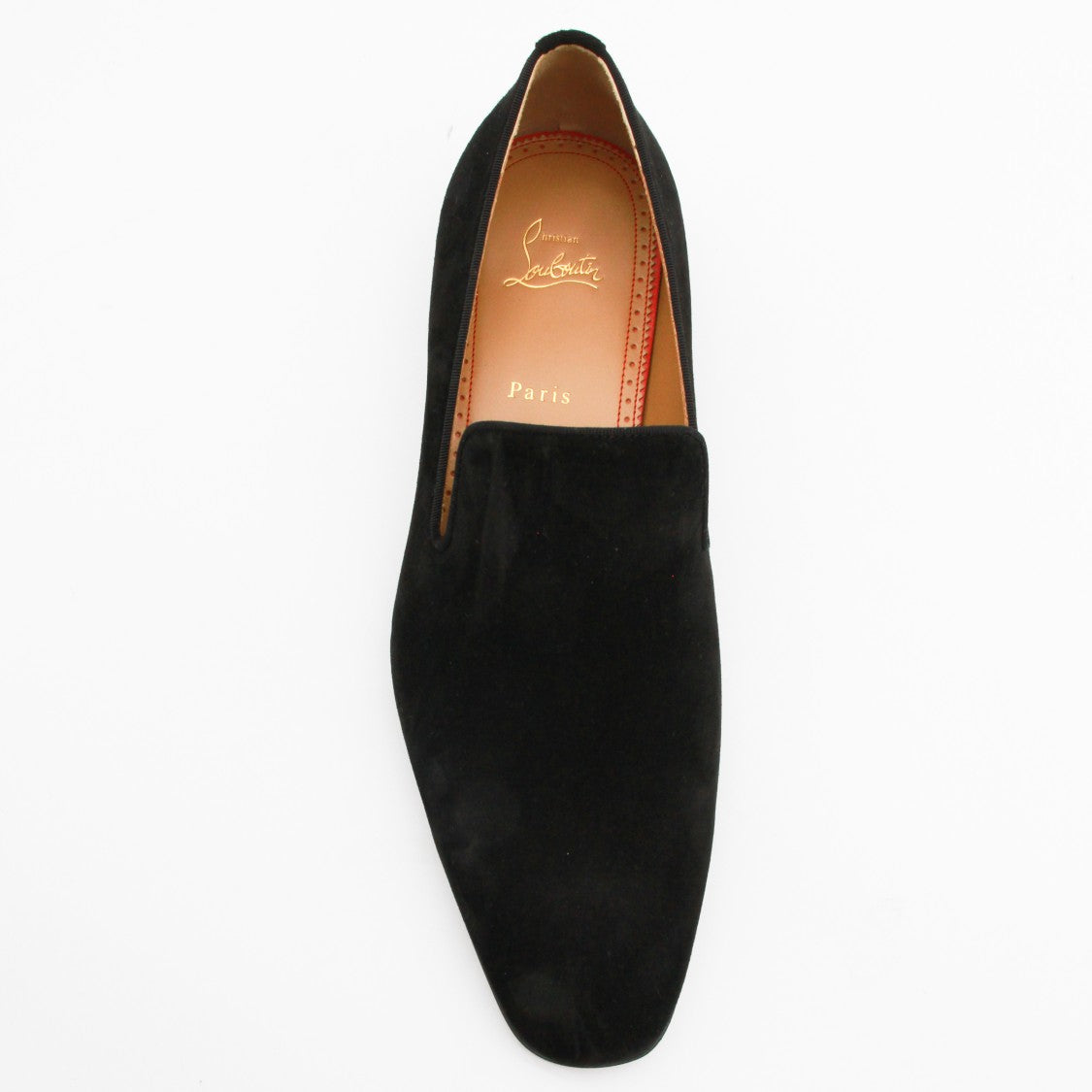 Christian Louboutin Sleek Black Suede Flat Shoes