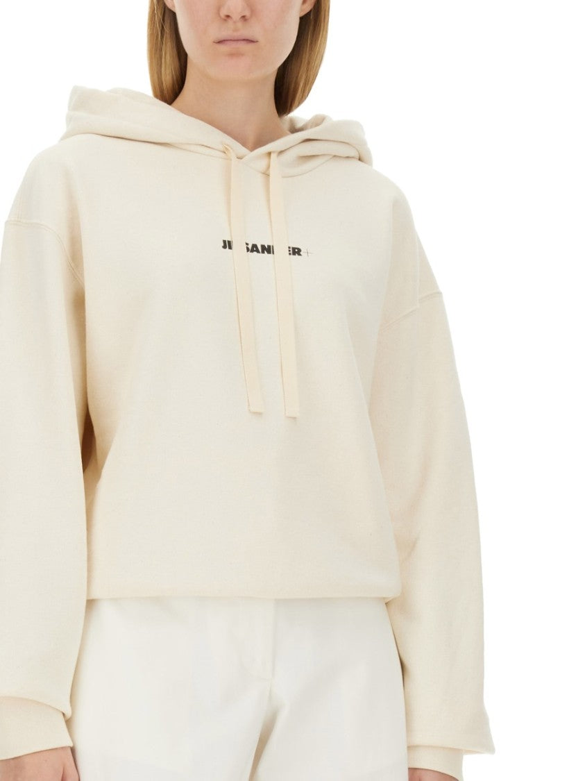 Jil Sander Cropped Relaxed-Fit Hoodie With Drawstring Hood