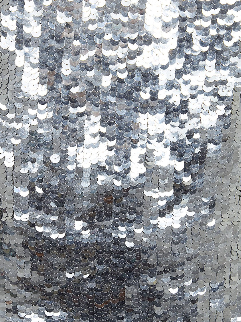 The Andamane Sequined Mini Dress With Fringed Hem And Open Back