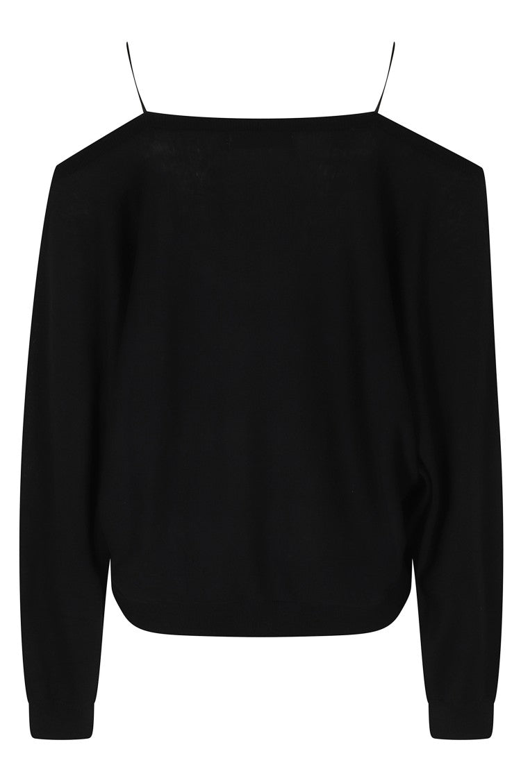Iro Ivoire Black Cotton-Silk Lace Cut-Out Shoulder Top