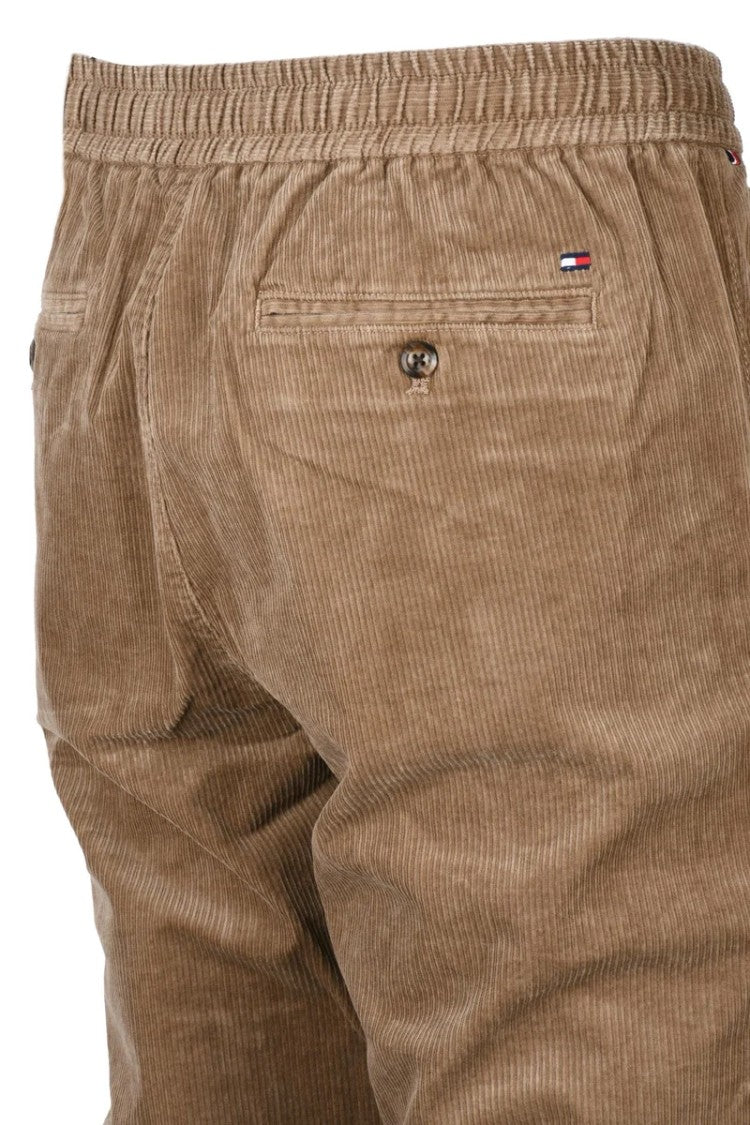 Tommy Hilfiger Beige Velvet Chino Trousers With Wide Leg