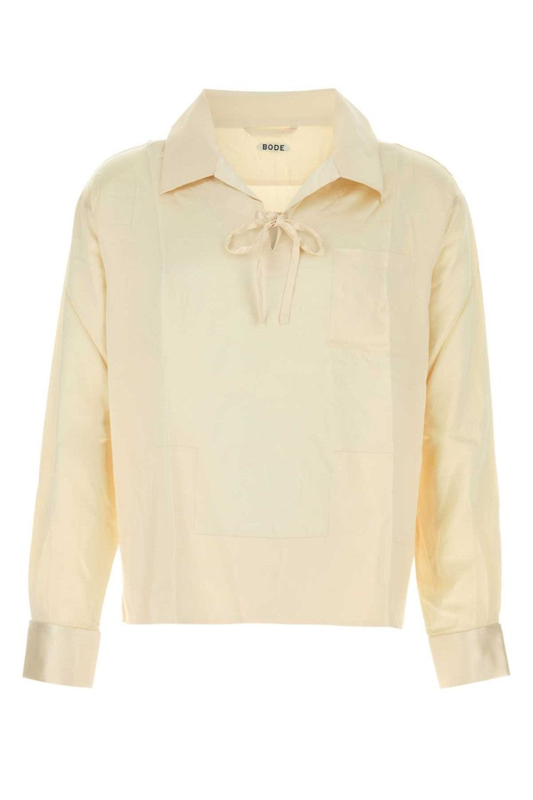 Bode Cream Satin Maze Shirt
