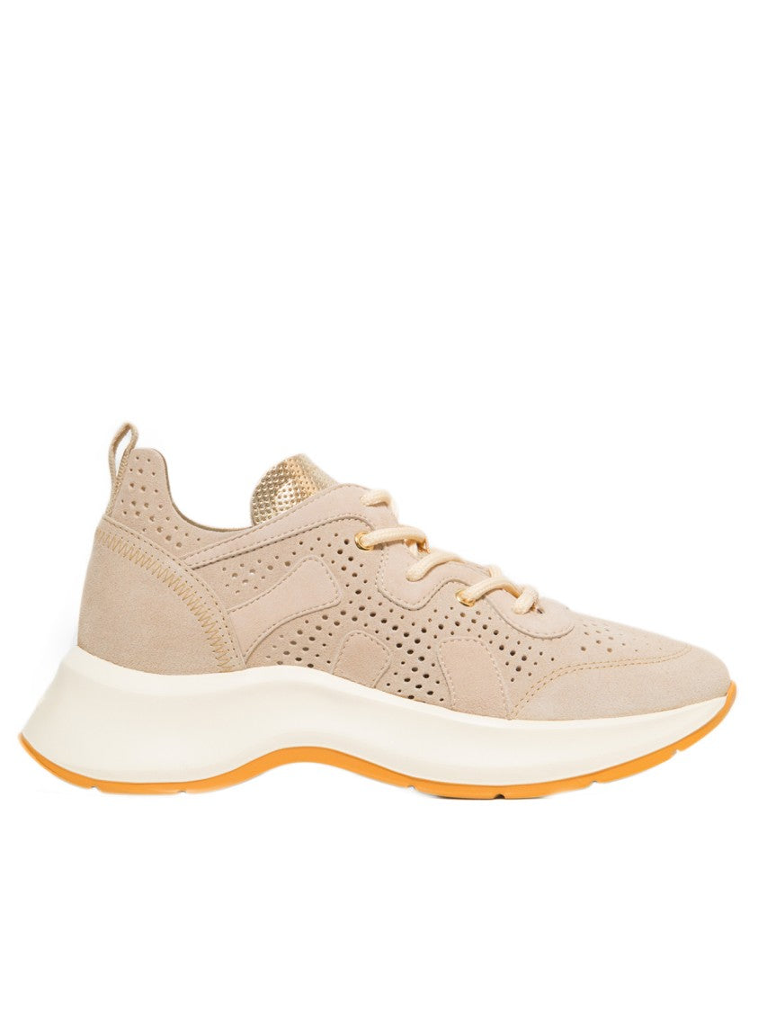 Hogan Perforated Beige Suede H585 Sneaker