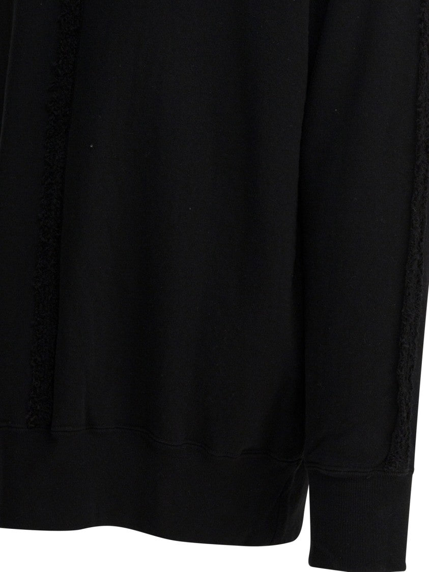 Comme Des Garçons Cotton Crewneck Sweatshirt With Textured Center Line Detail