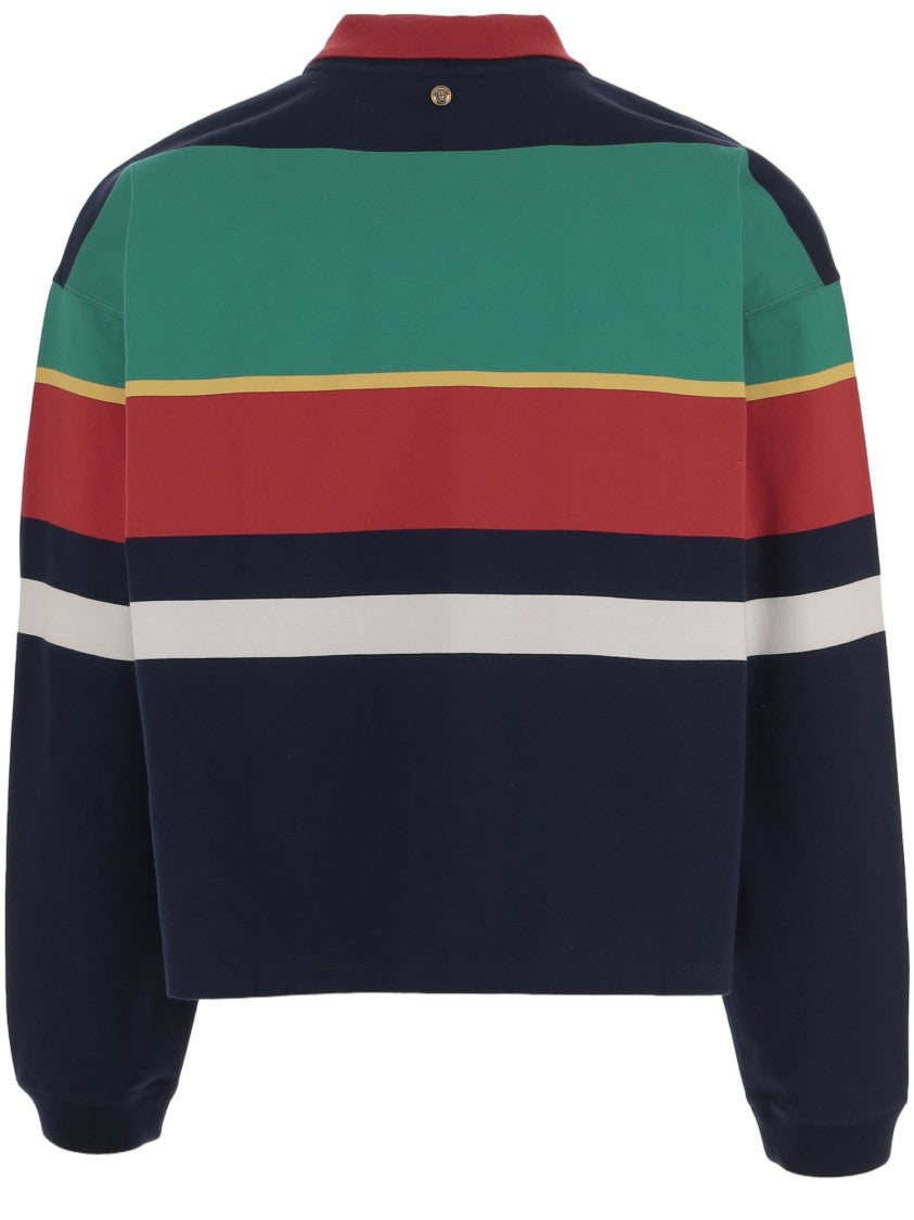 Versace Striped Cotton Polo Shirt