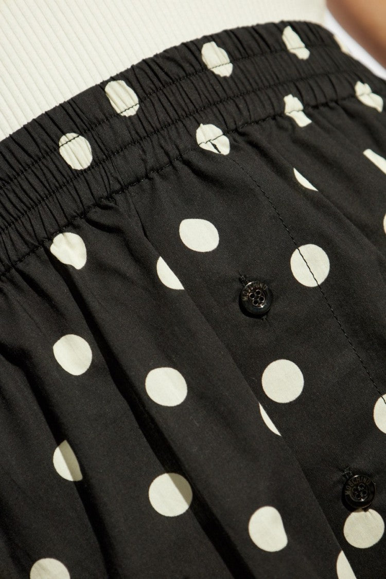 Moschino Black Cotton Polka-Dot Shorts