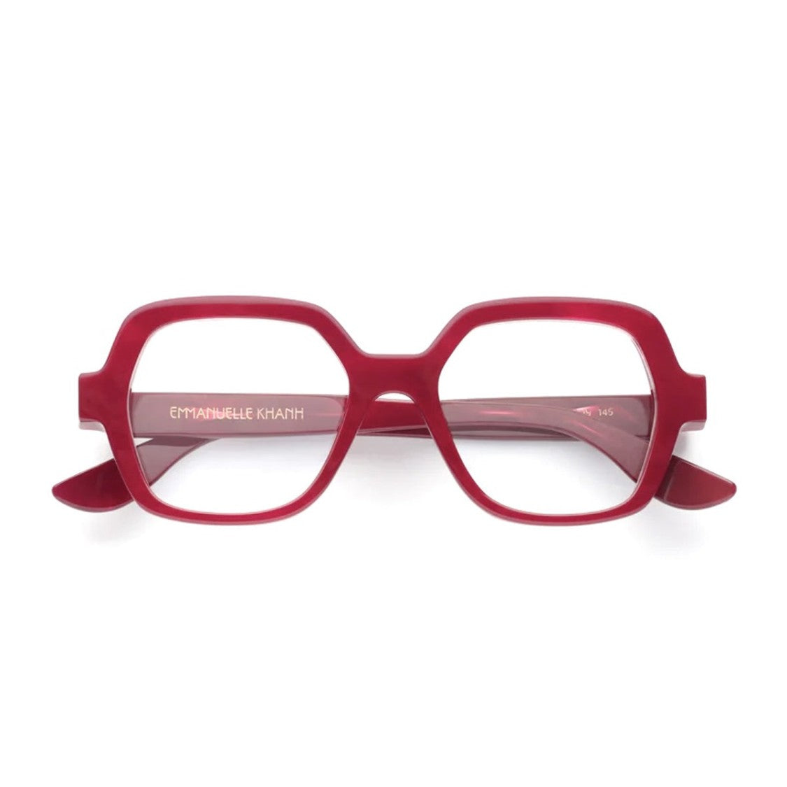 Emmanuelle Khanh Bordeaux Equinox Hexagonal Acetate Eyeglasses