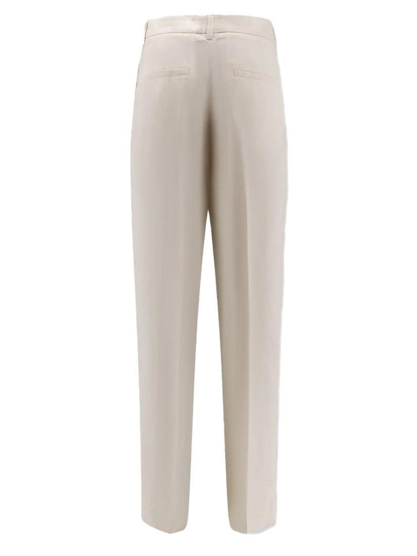 Totême Tailored Straight-Leg Viscose Pants With Concealed Fastening