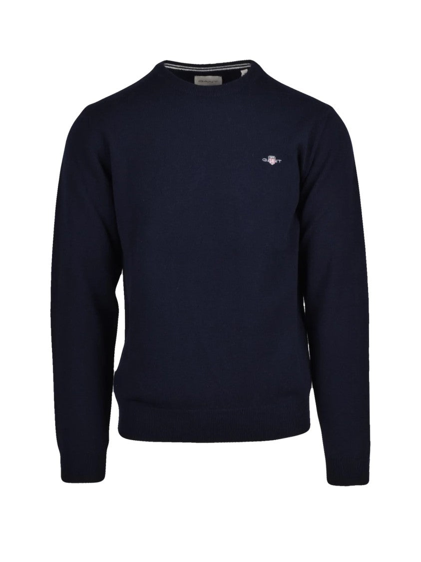 Gant Multicolor Wool Crewneck Sweater With Ribbed Details