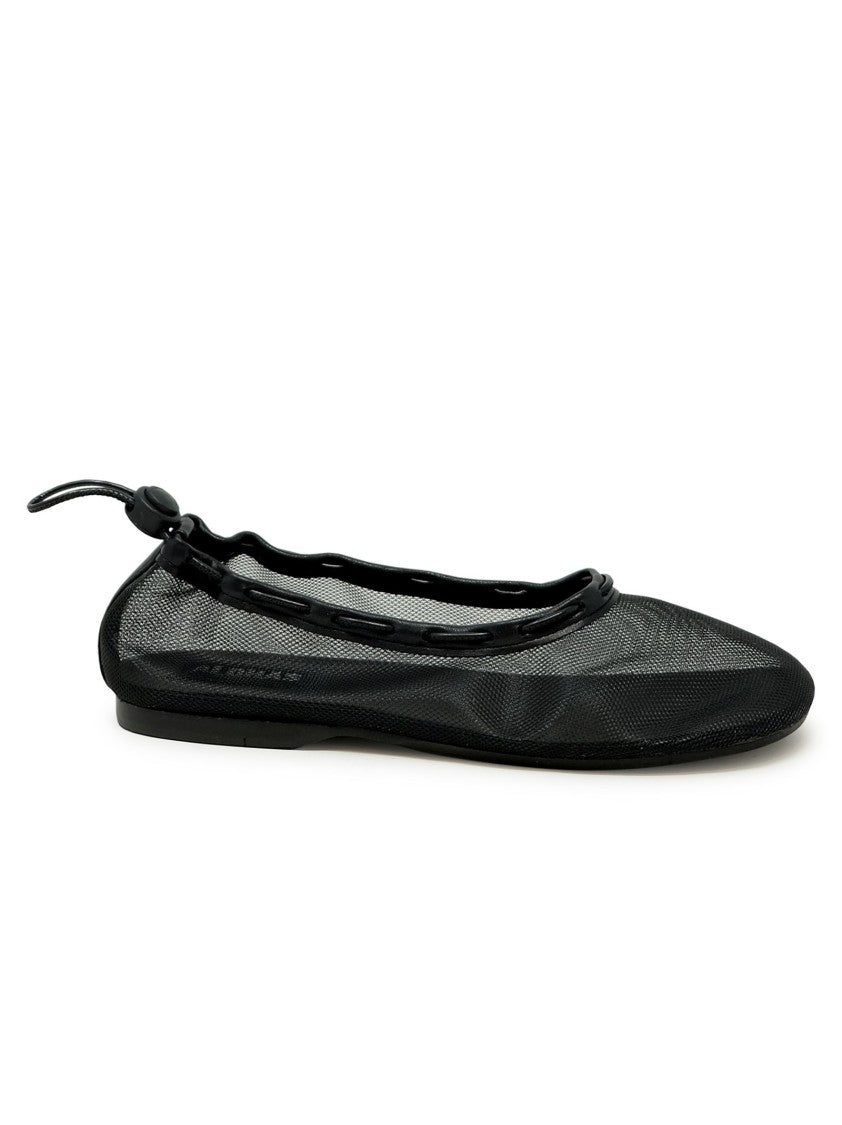 Alohas Black Fabric/Leather Lorain Ballet Flat Shoes