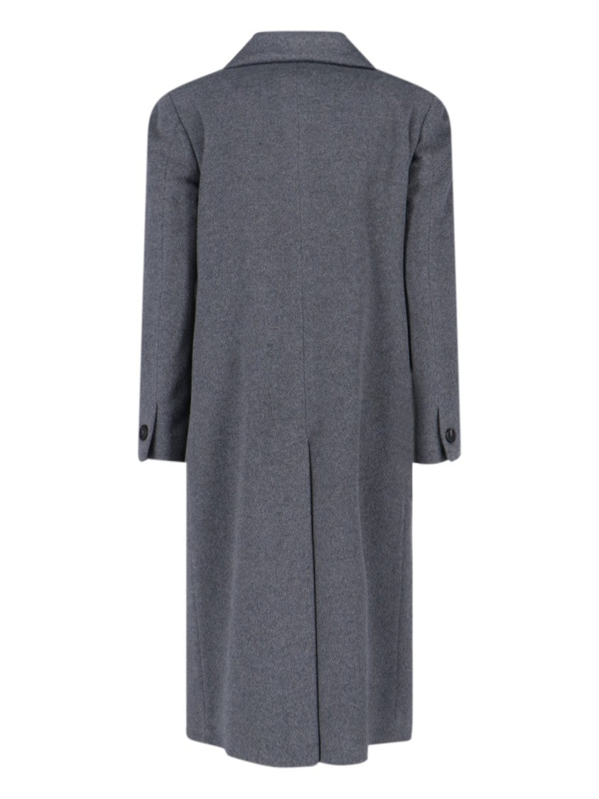 Tagliatore Grey Jole Double-Breasted Belted Cashmere Coat