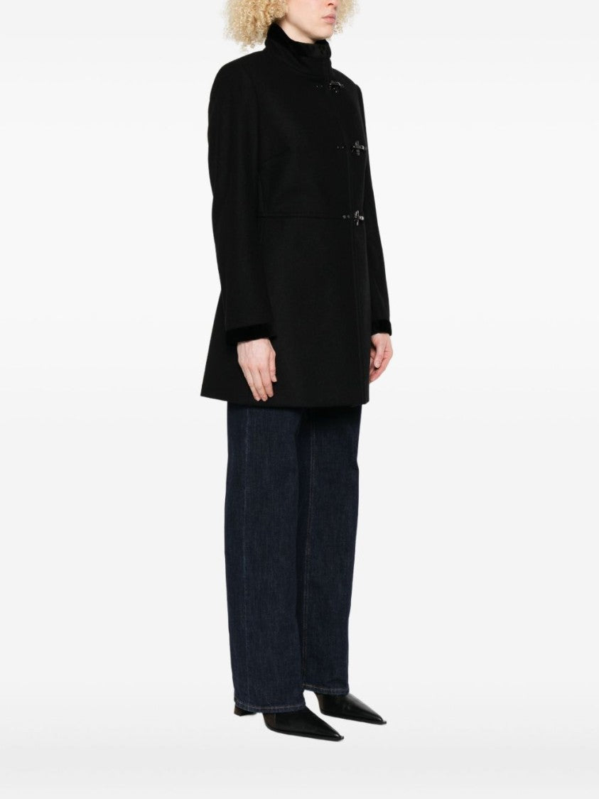 Fay Short Tailored Coat With Metal Toggle Closures