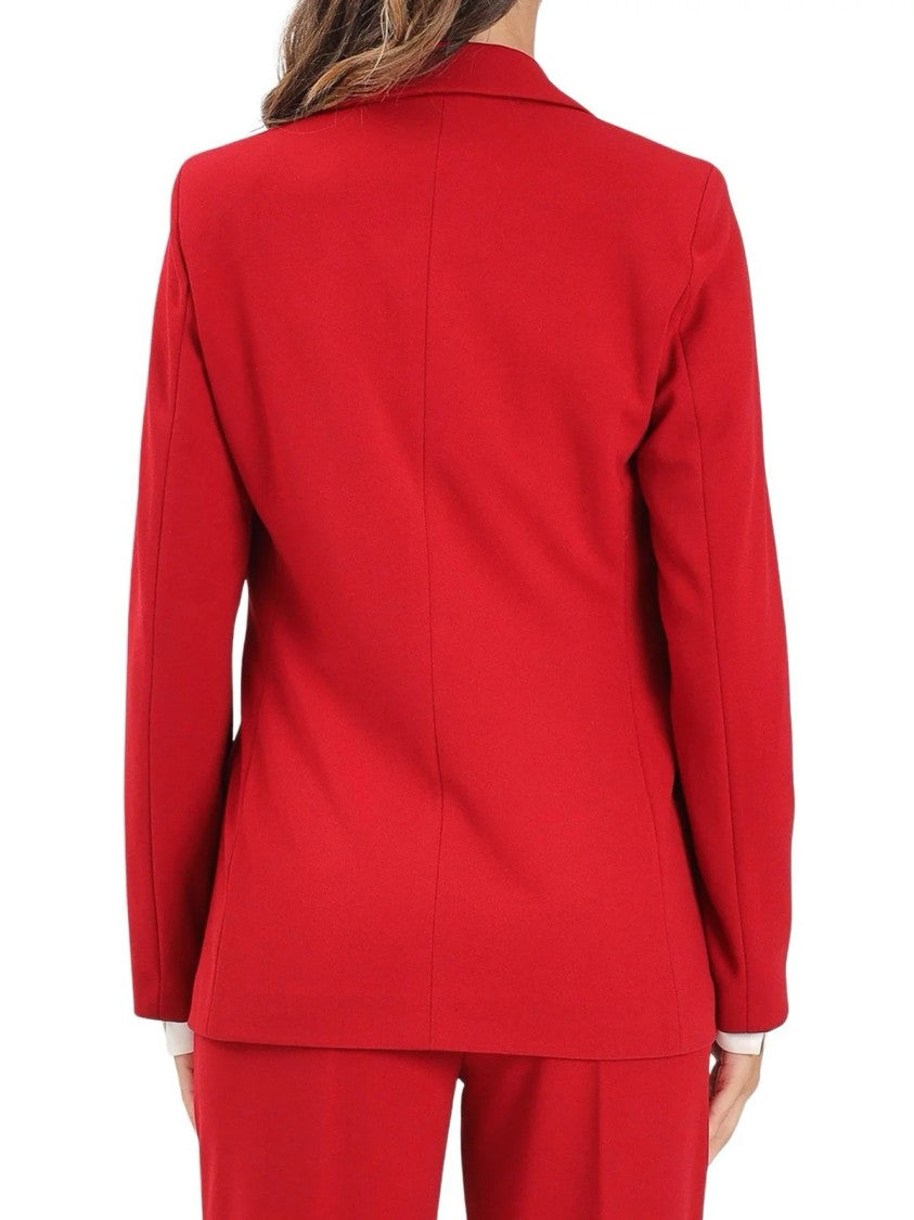 Vicolo Red Polyester-Blend Satin Blazer