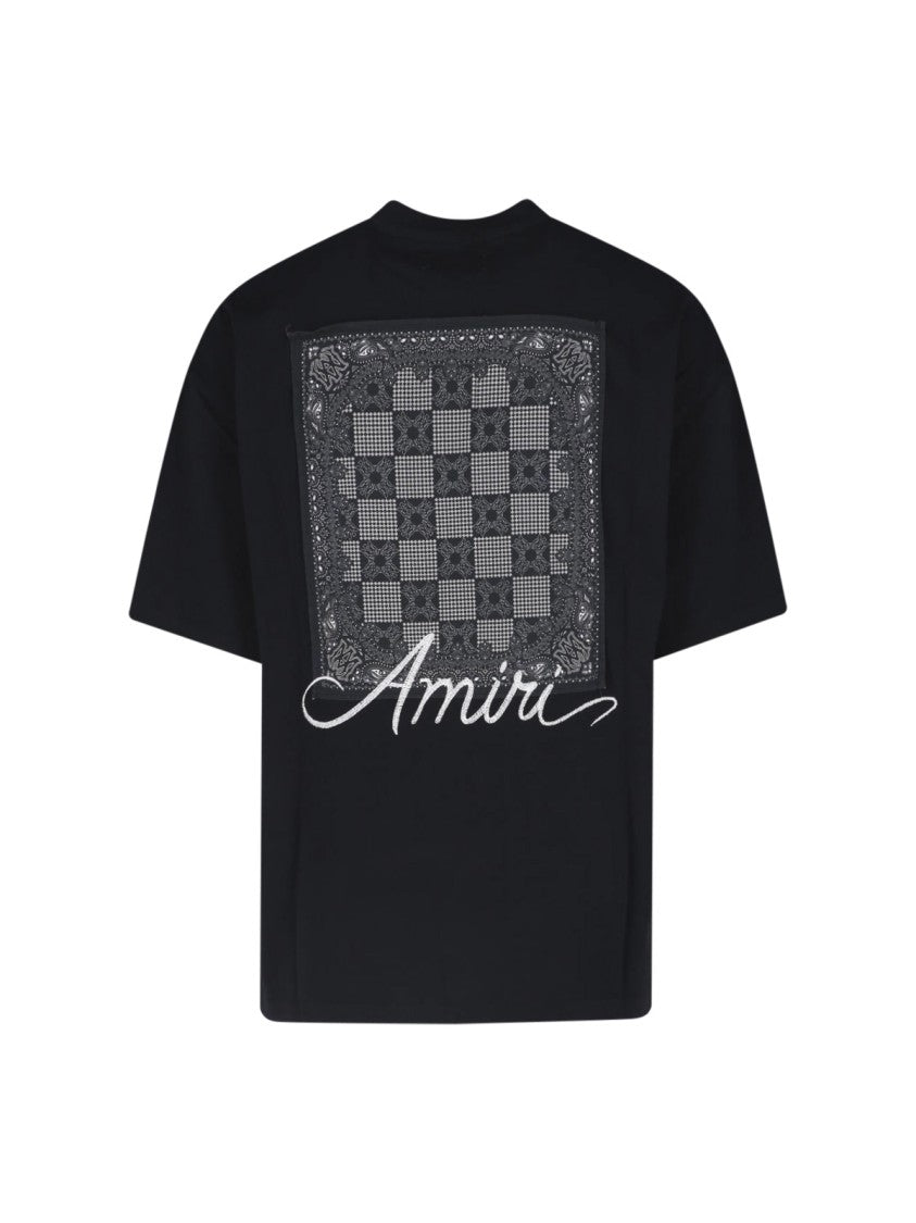 Amiri Black Logo Print Cotton T-Shirt