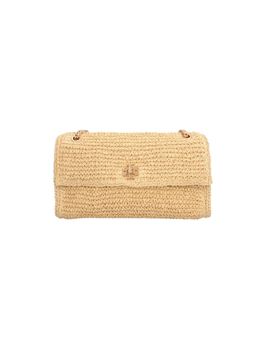 Tory Burch Textured Beige Flap Bag