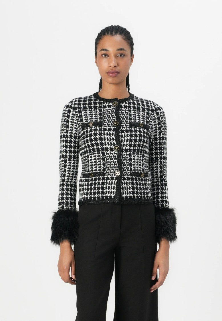 Twin-Set Knit Jacket With Sophisticated Jacquard Design