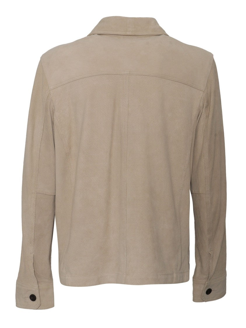 Brando-Lubiam Textured Button-Up Jacket With Tailored Fit