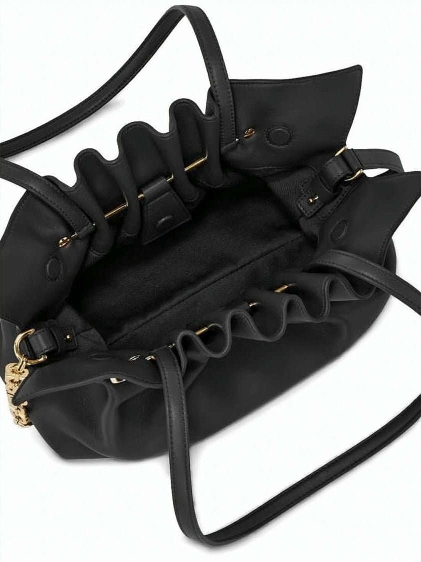 Salvatore Ferragamo Ruched Nappa Leather Shoulder Bag