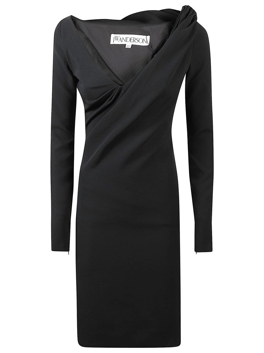 J. W. Anderson Shoulder Drape V Neck Mini Dress