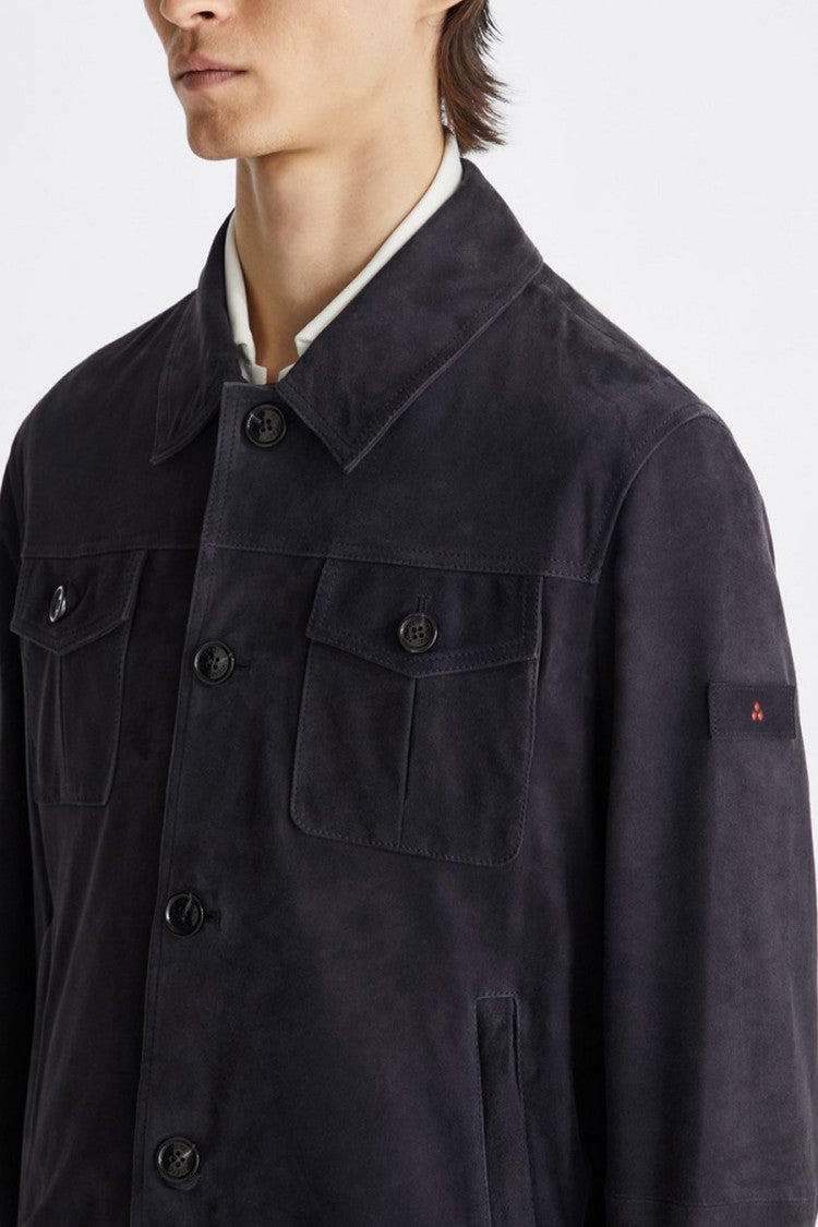 Peuterey Blue Nylon Zip-Up Bomber Jacket