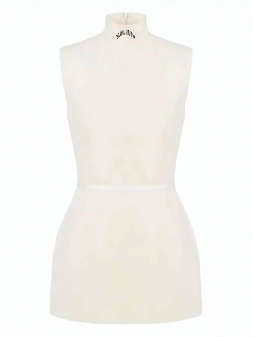 Moschino Sleeveless White Cotton Mini Dress