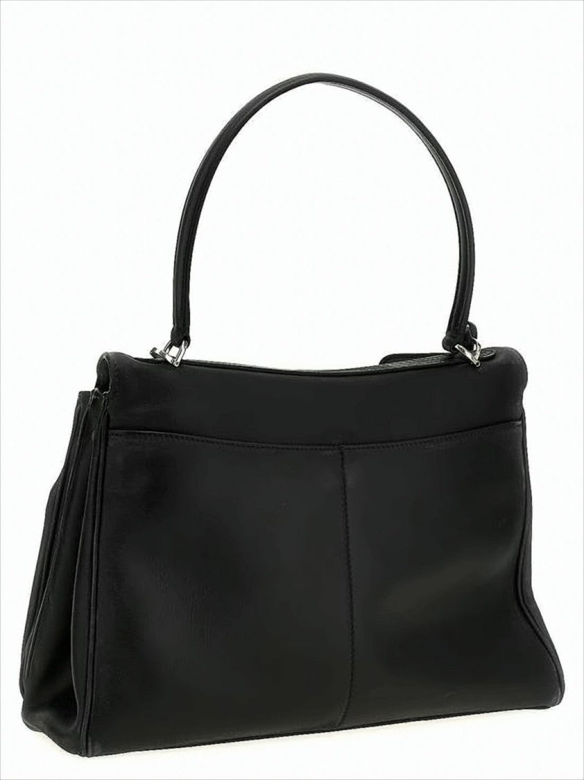 Balenciaga Structured Calf Leather Tote Bag With Silver-Tone Turn-Lock Closure
