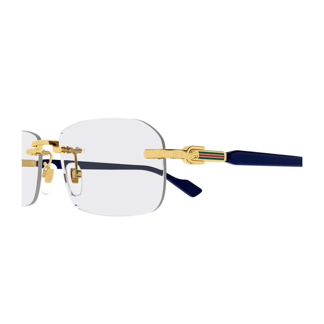 Gucci Gold Rimless Rectangular Eyeglasses