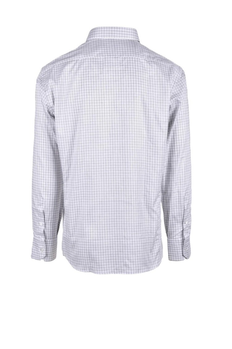 Lorenzini White/Grey Cotton Patterned Shirt