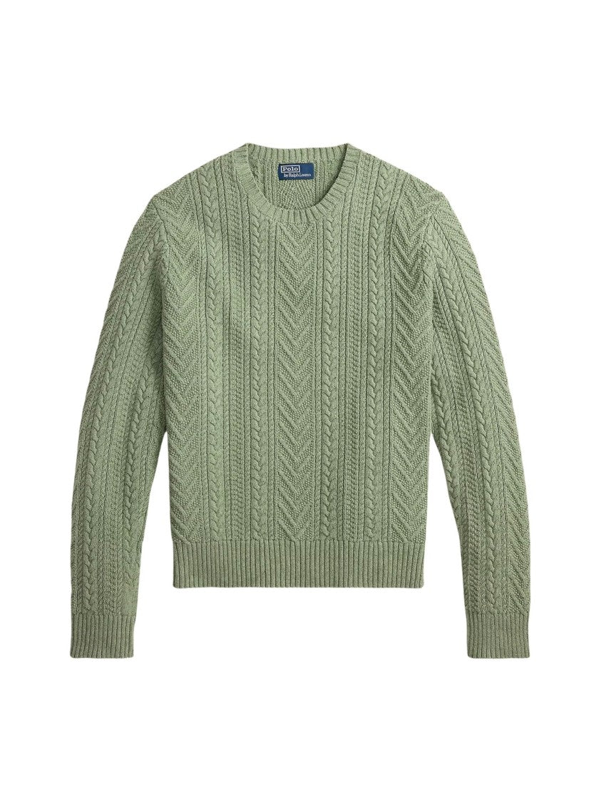Polo Ralph Lauren Intricate Aran-Knit Cotton-Linen Sweater