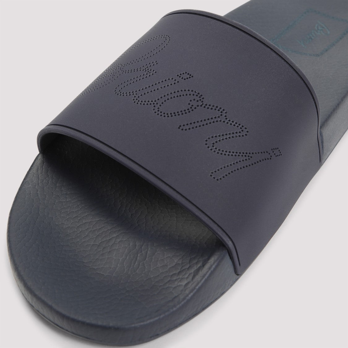 Brioni Pool Navy Blue Elastodiene Sandals