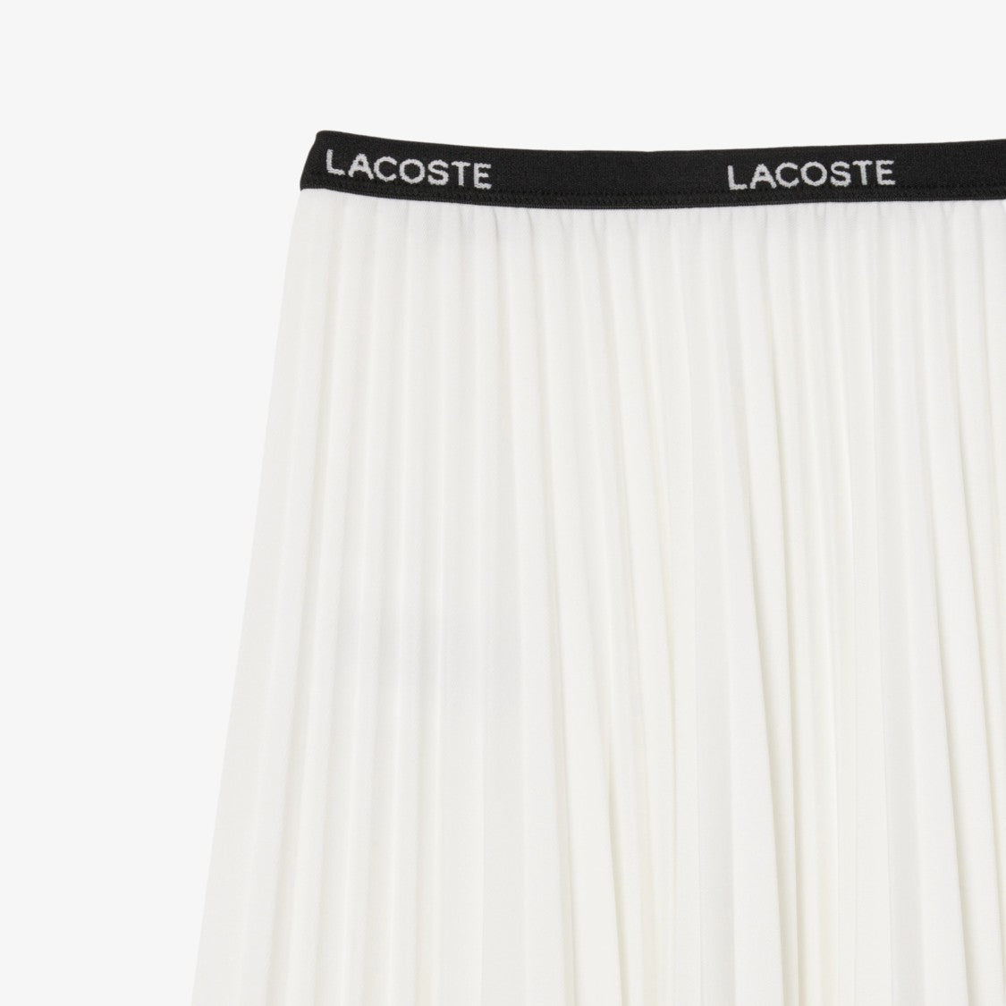 Lacoste Pleated White Midi Skirt