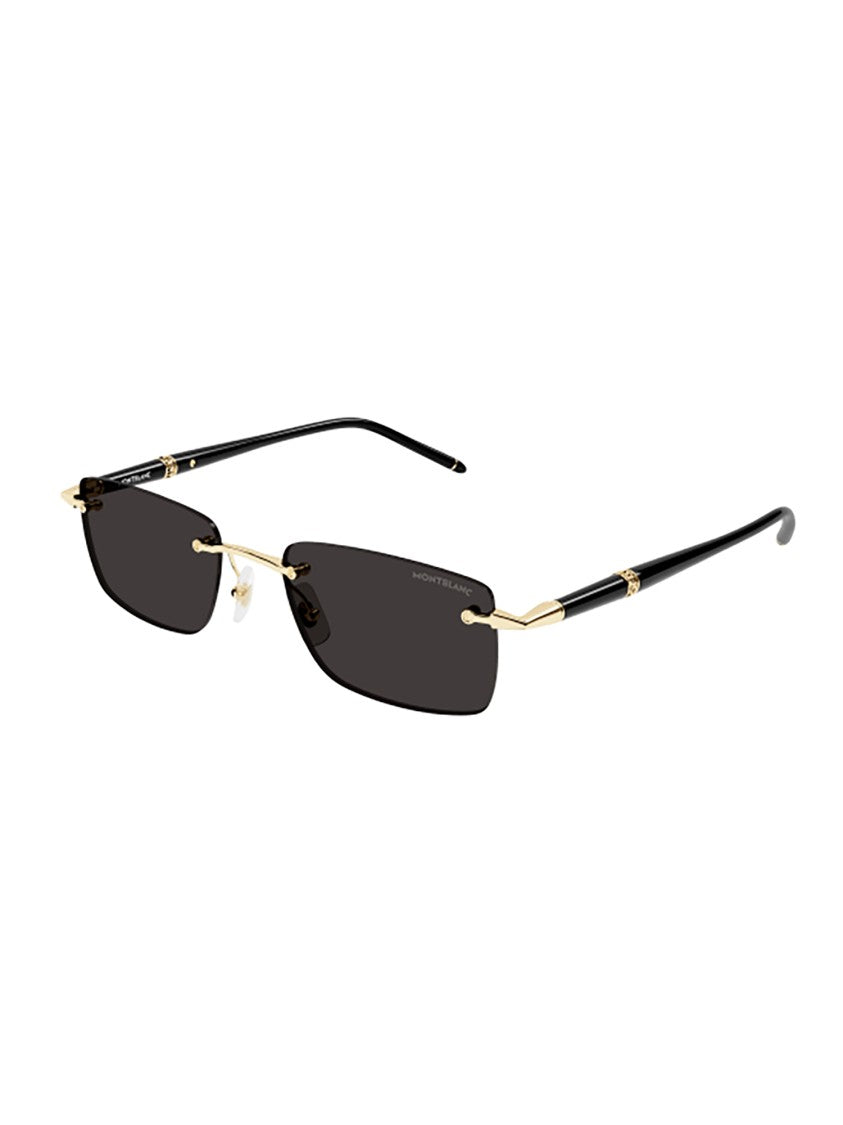 Montblanc Mb0344s Sunglasses With Black Frame And Gold Accents