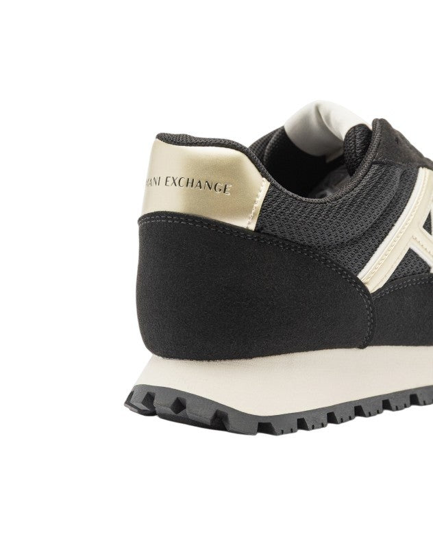 Armani Exchange Breathable Mesh Sneakers With Suede Overlays
