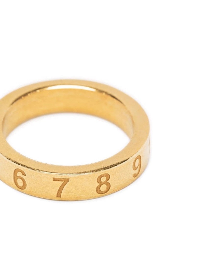 Maison Margiela Flat Band Ring With Engraved Numerals And Polished Finish
