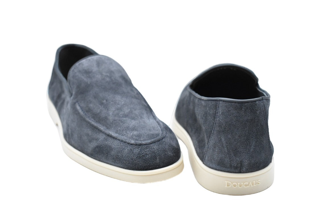 Doucal's Deep Blue Suede Loafers